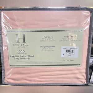 Heritage Home 800 Thread Count  KING Sheet Set - Coral